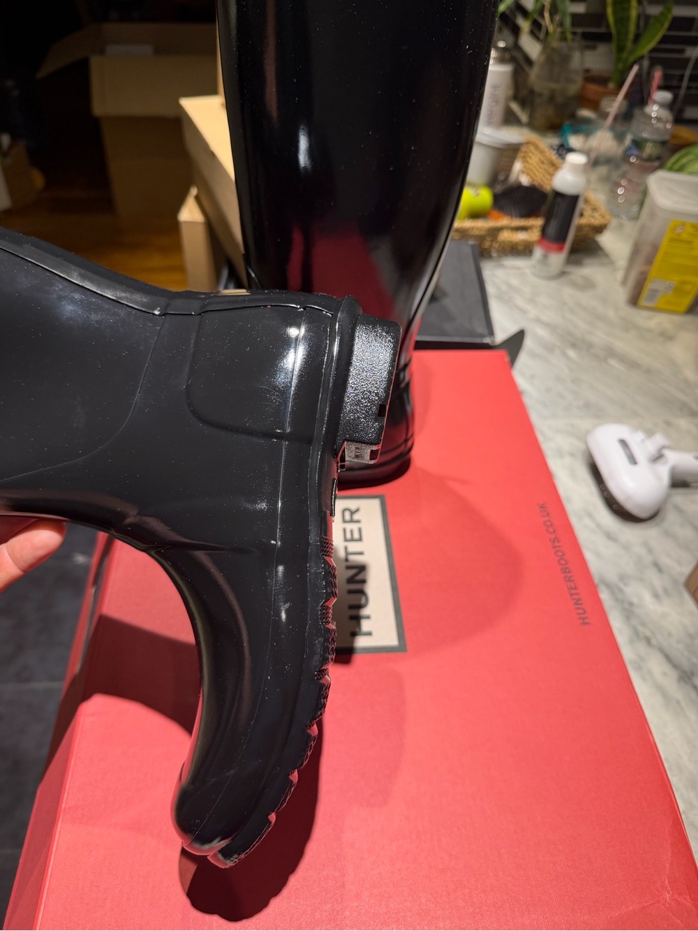 Hunter Black Gloss Tall Boots - Picture 8 of 12